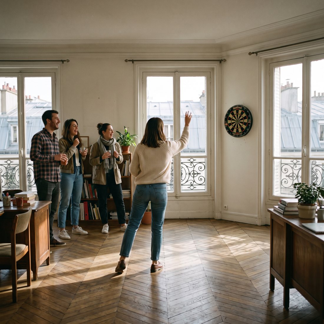 Partie de fléchettes dans les bureaux Digitalkeys de Paris
